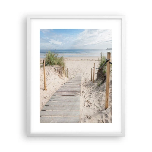Poster in een witte lijst - naar de horizon - 40x50 cm
