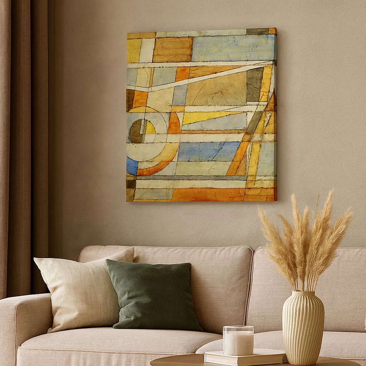 Schilderen op canvas - Kubisme op de bouwplaats - 30x30 cm