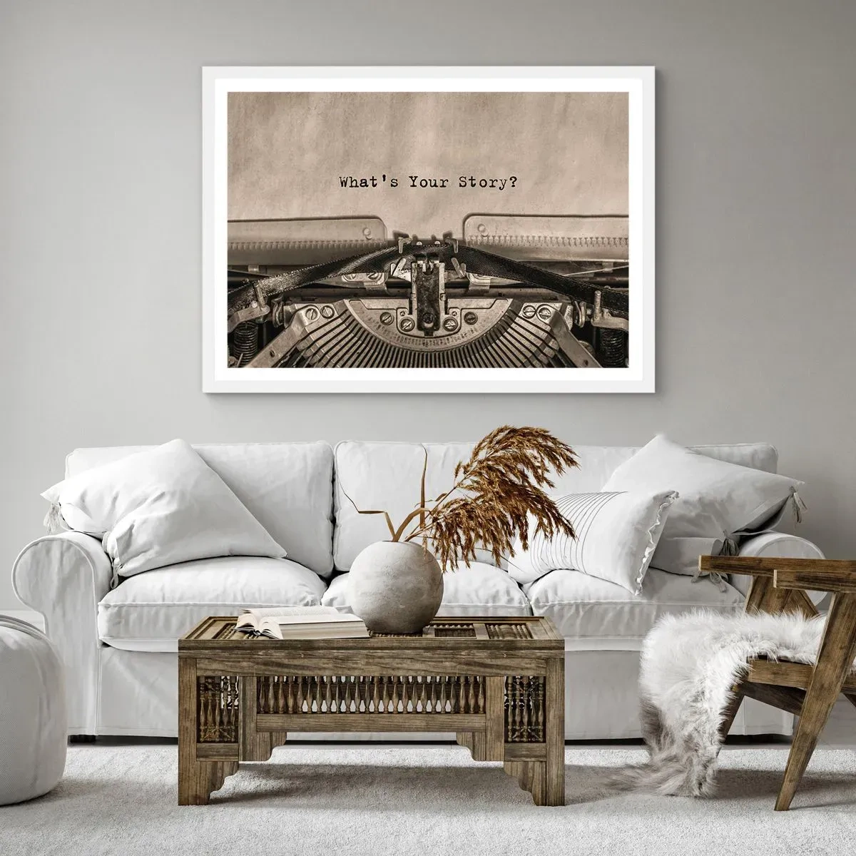 Poster in een witte lijst - Vertel het mee - 40x30 cm