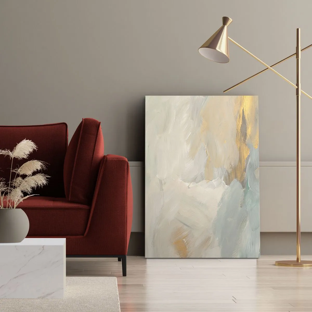 Schilderen op canvas - Abstractie – het land van zachtheid - 80x120 cm