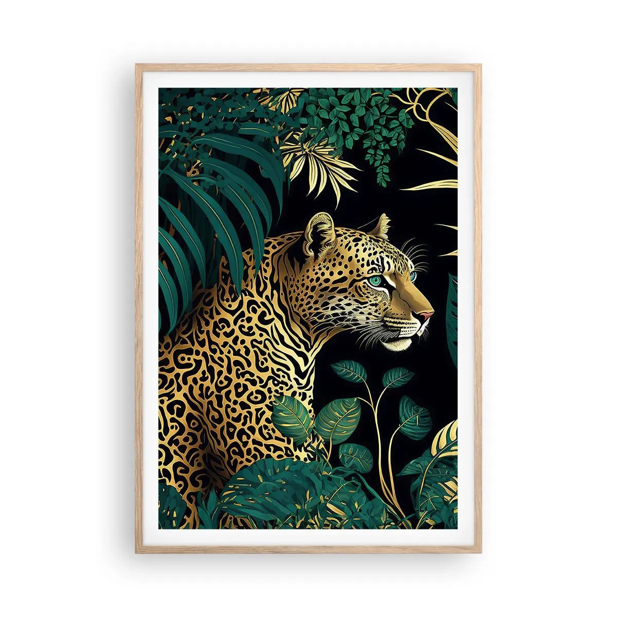 Een poster in een licht eiken lijst - Een gastheer in de jungle - 70x100 cm