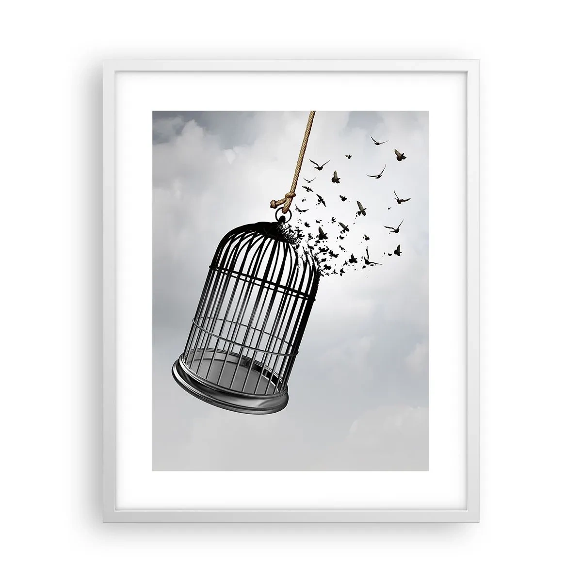 Poster in een witte lijst - Geloof ... Hoop ... Vrijheid! - 40x50 cm
