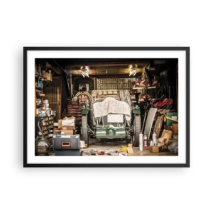 Poster in een zwarte lijst - Terug naar het verleden - 70x50 cm