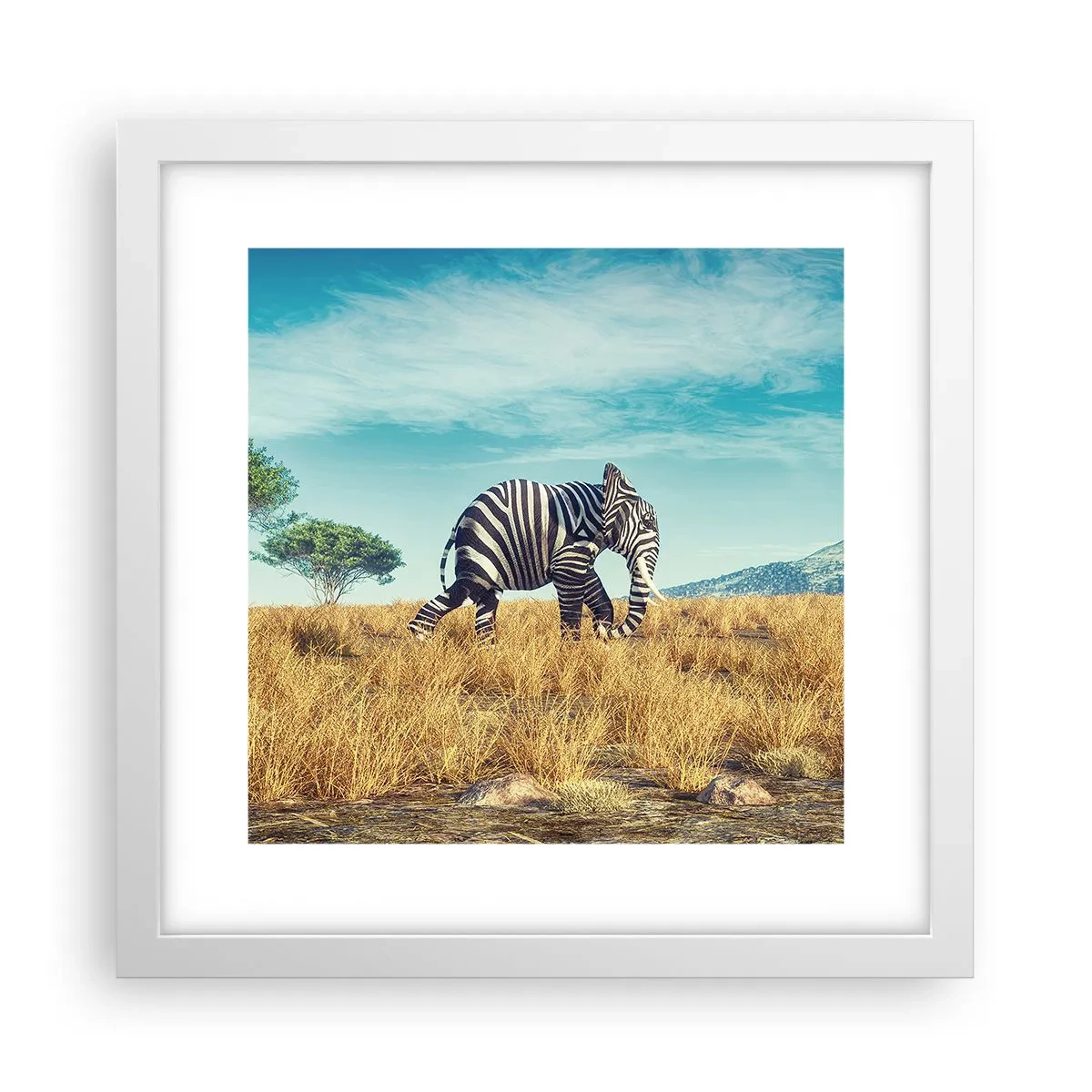 Poster in een witte lijst - Grijs is niet meer in de mode - 30x30 cm