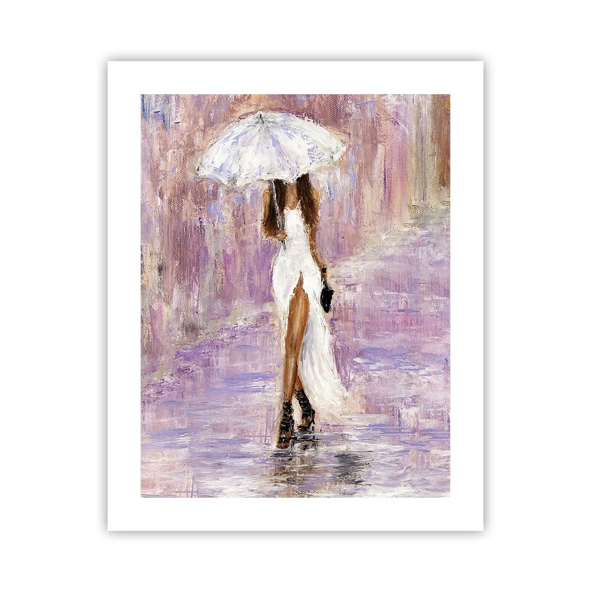 Poster - In de lila regen - 40x50 cm