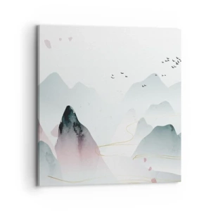 Schilderen op canvas - Over de toppen - 70x70 cm