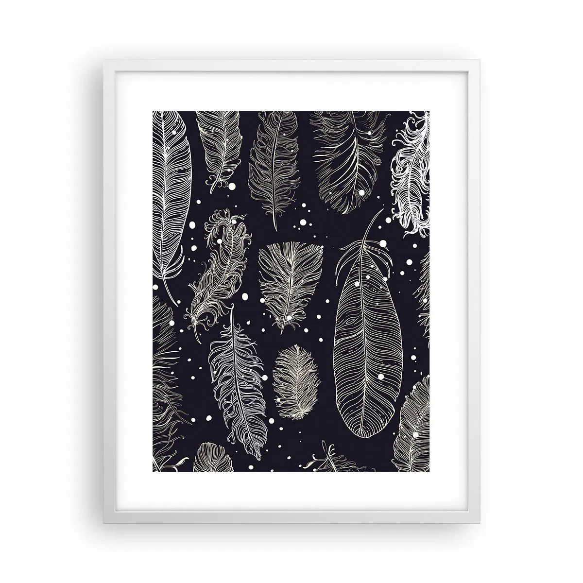 Poster in een witte lijst - Gevederde kant - 40x50 cm