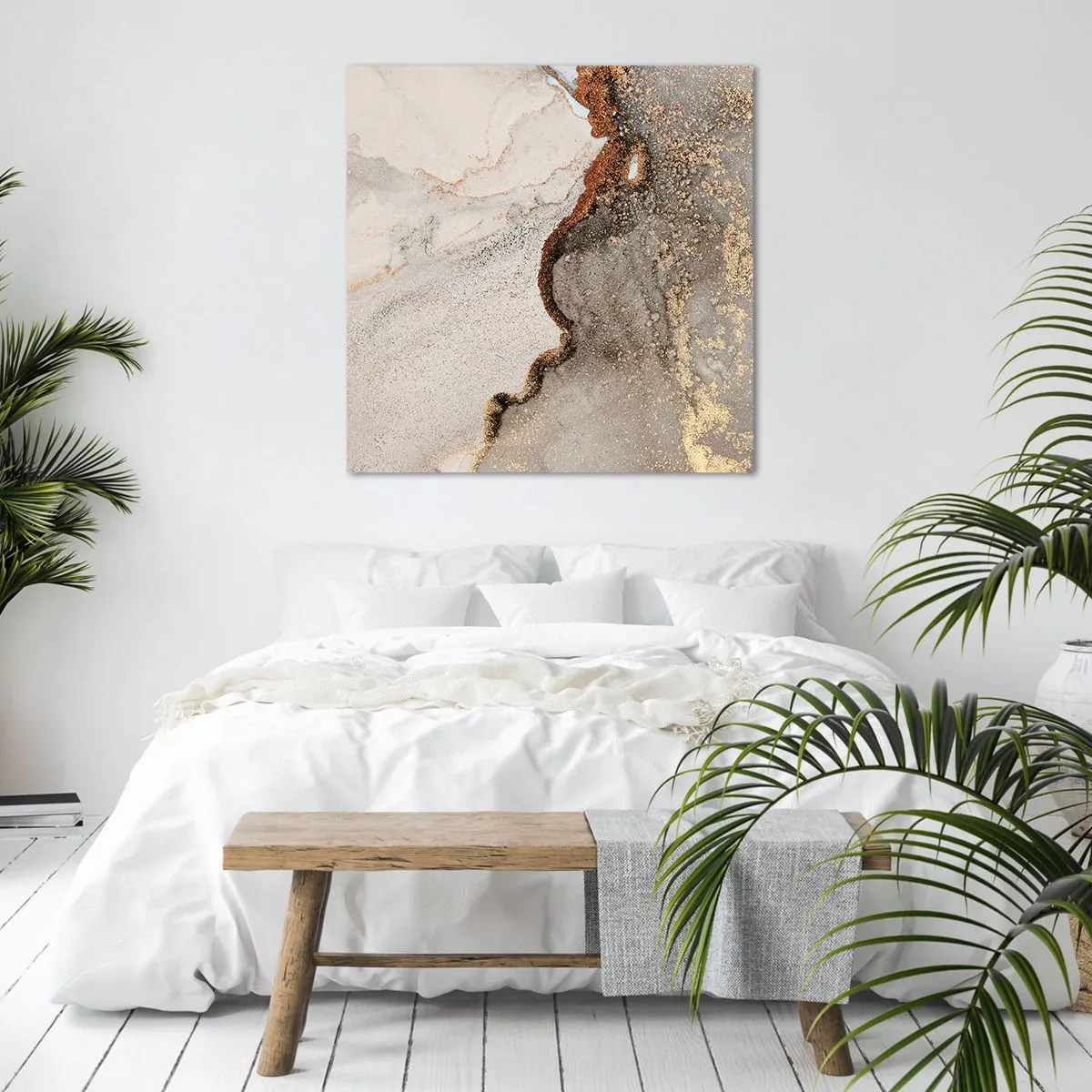 Schilderen op canvas - Op de grens van kleuren - 70x70 cm