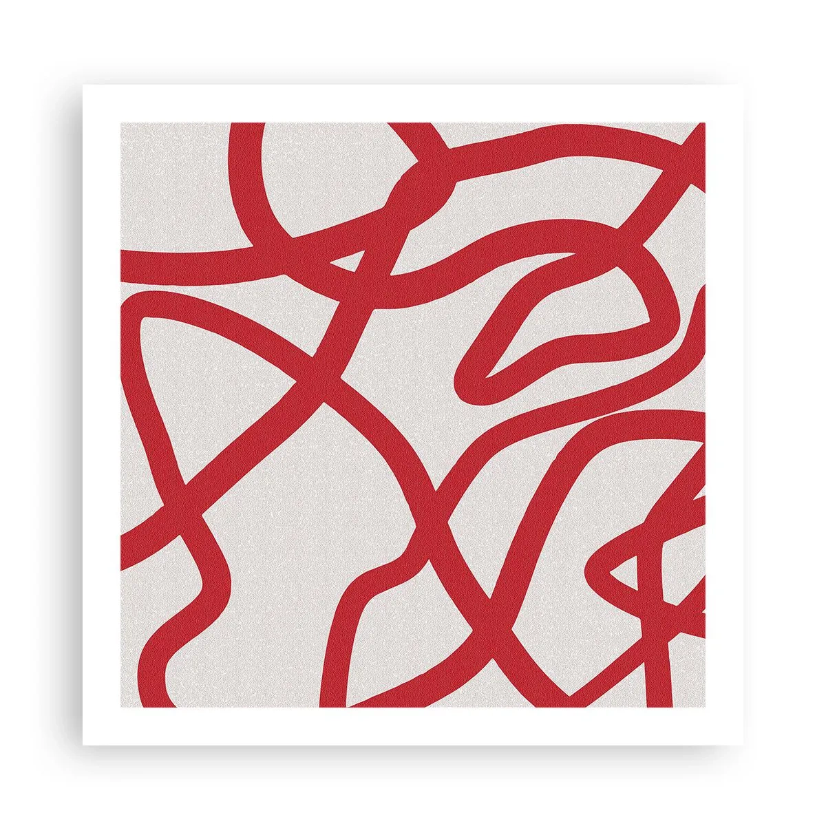 Poster - Rood op wit - 60x60 cm