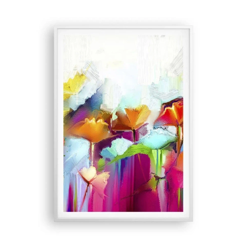 Poster in een witte lijst - De regenboog is tot bloei gekomen - 70x100 cm