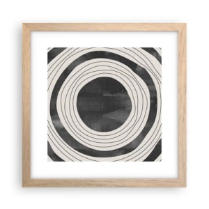 Een poster in een licht eiken lijst - Precies op het punt - 30x30 cm