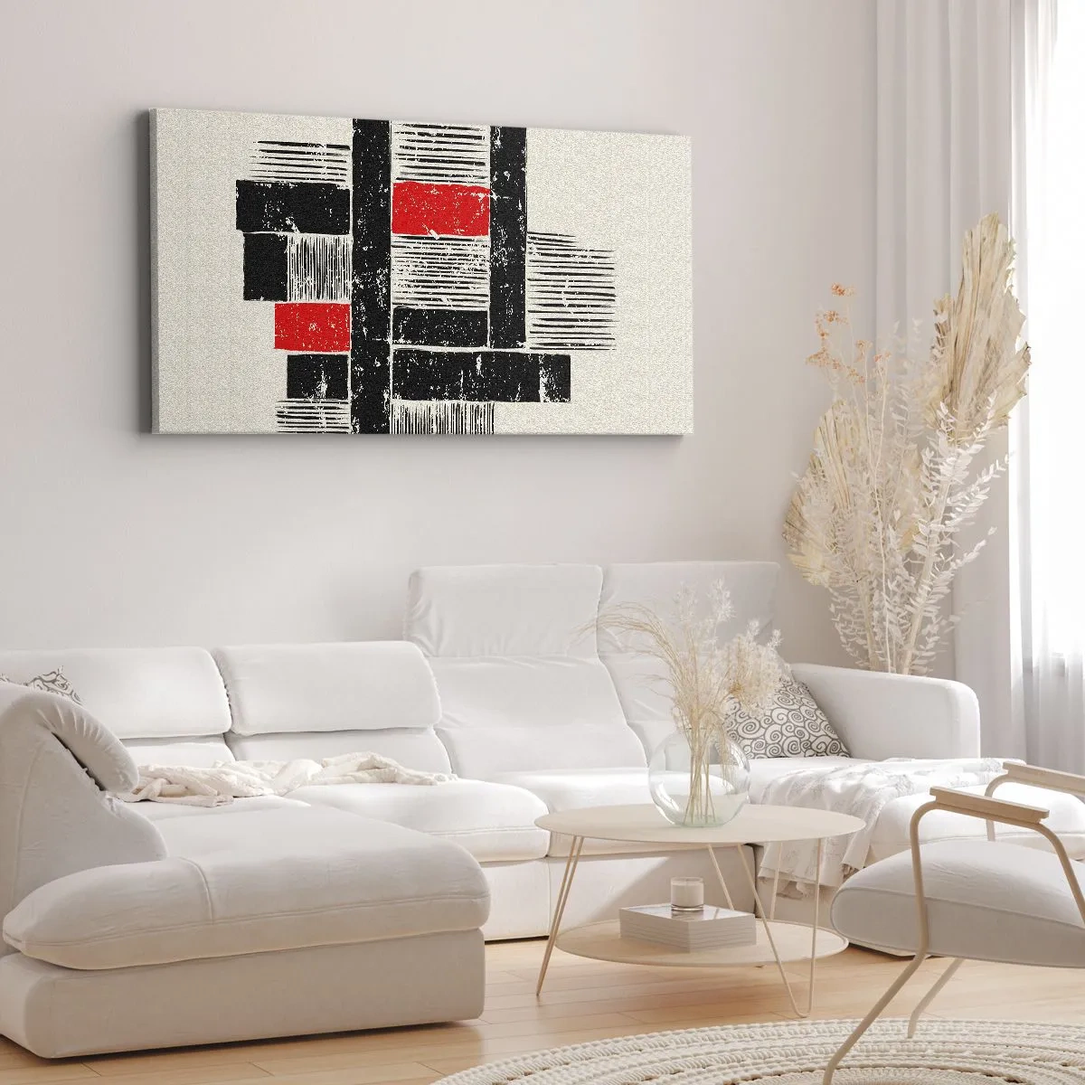 Schilderen op canvas - Rood en zwart - 160x50 cm