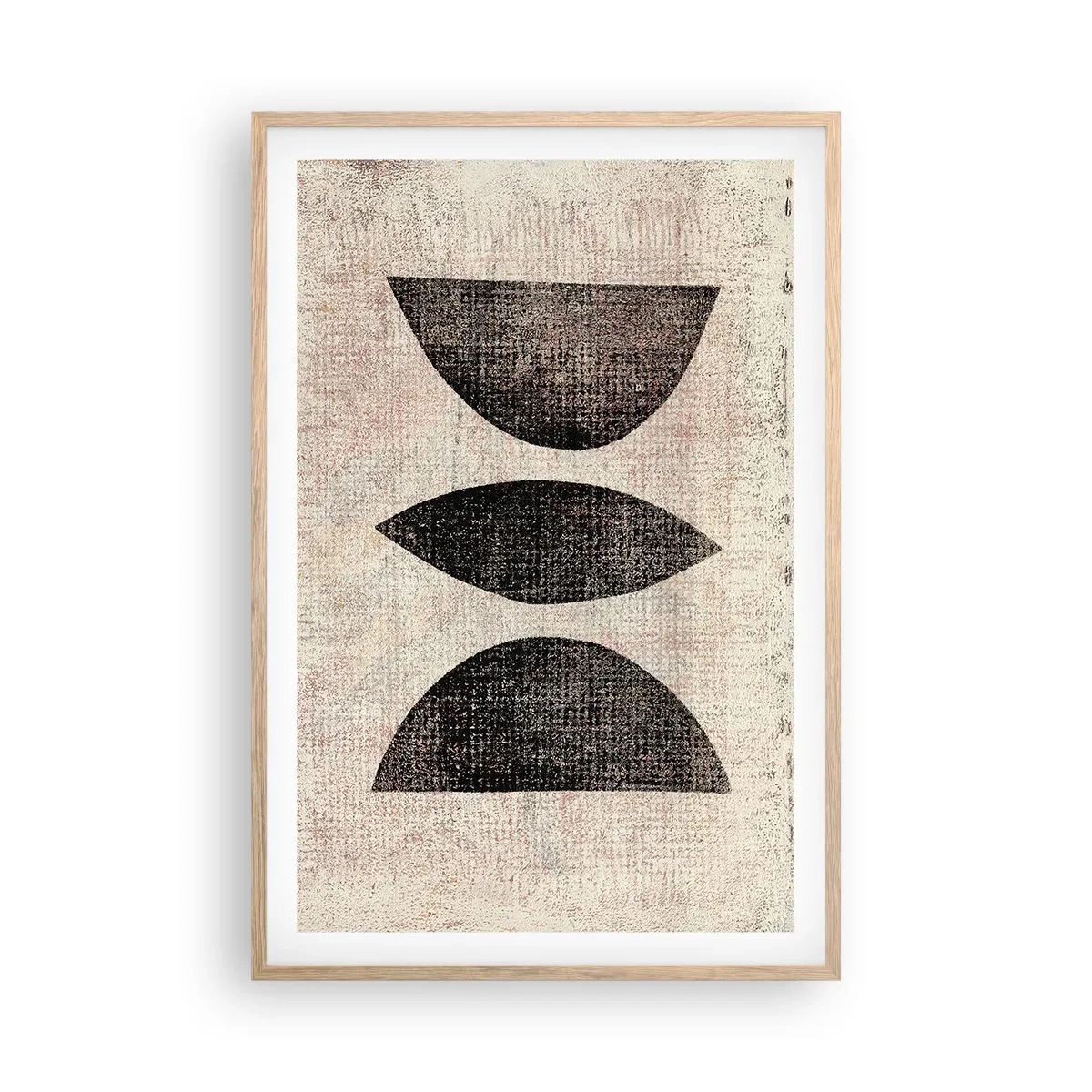 Een poster in een licht eiken lijst - etnische abstractie - 61x91 cm