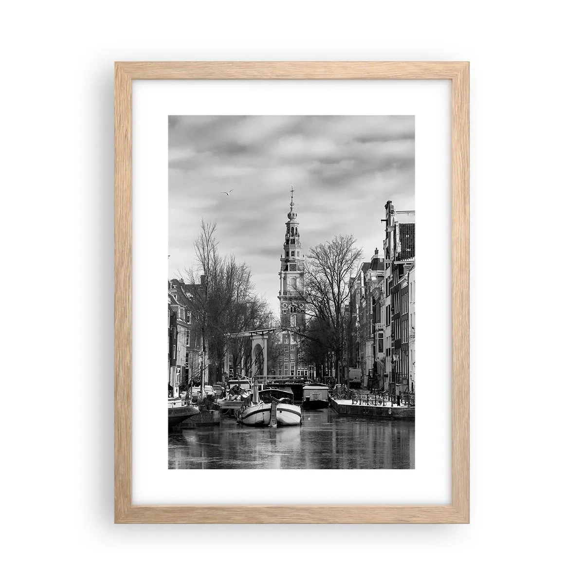 Een poster in een licht eiken lijst - Amsterdamse sferen - 30x40 cm
