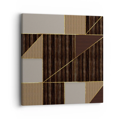 Schilderen op canvas - Een mozaïek van bruin en goud - 40x40 cm