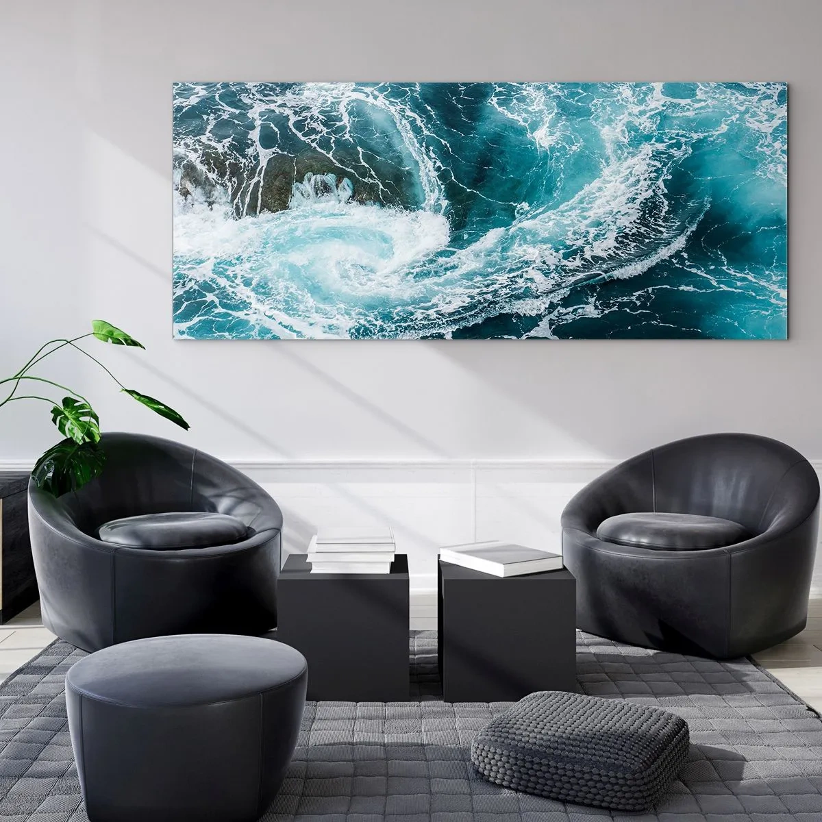 Schilderen op glas - De poort naar het binnenste van de aarde - 140x50 cm