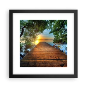 Poster in een zwarte lijst - Neem de tijd, ga zitten - 30x30 cm