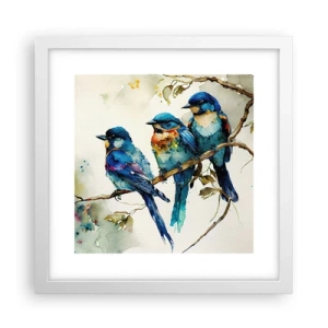 Poster in een witte lijst - Is hij boos geworden? - 30x30 cm