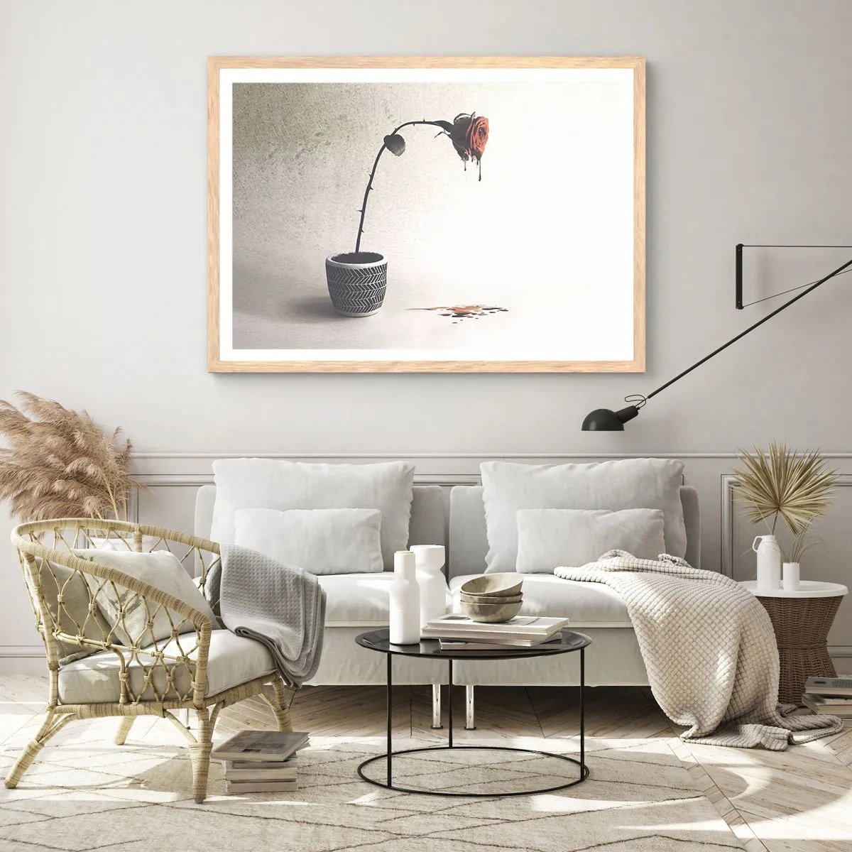 Een poster in een licht eiken lijst - Rosa dolorosa - 50x40 cm