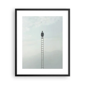 Poster in een zwarte lijst - Stap verder op! - 40x50 cm
