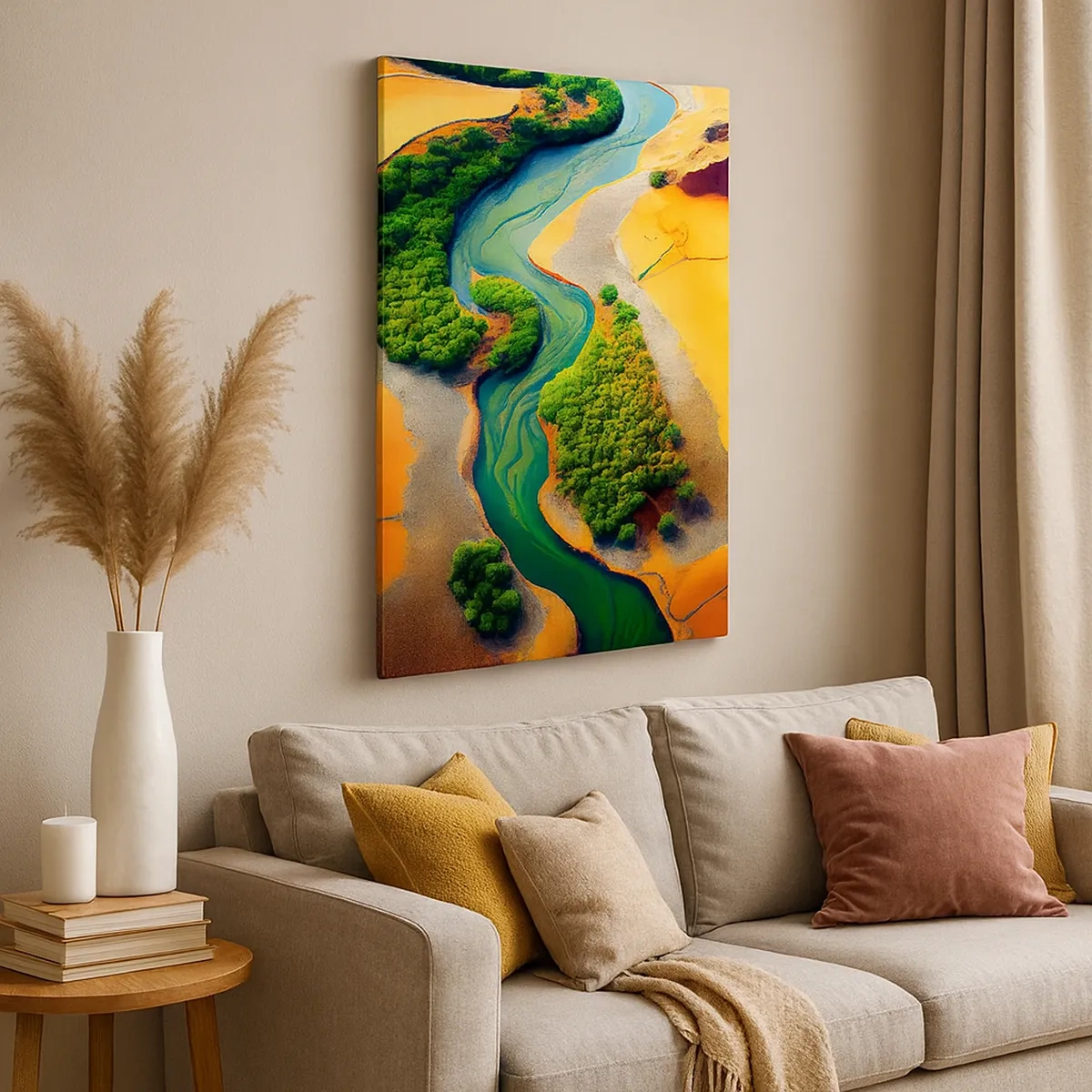 Schilderen op canvas - Levengevende rivier - 50x70 cm