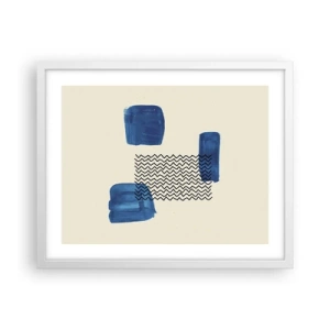 Poster in een witte lijst - Een abstract kwartet - 50x40 cm