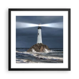 Poster in een zwarte lijst - Hier... hier... hier! - 40x40 cm