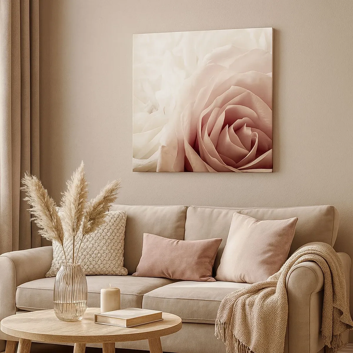 Schilderen op canvas - In het hart van een roos - 30x30 cm