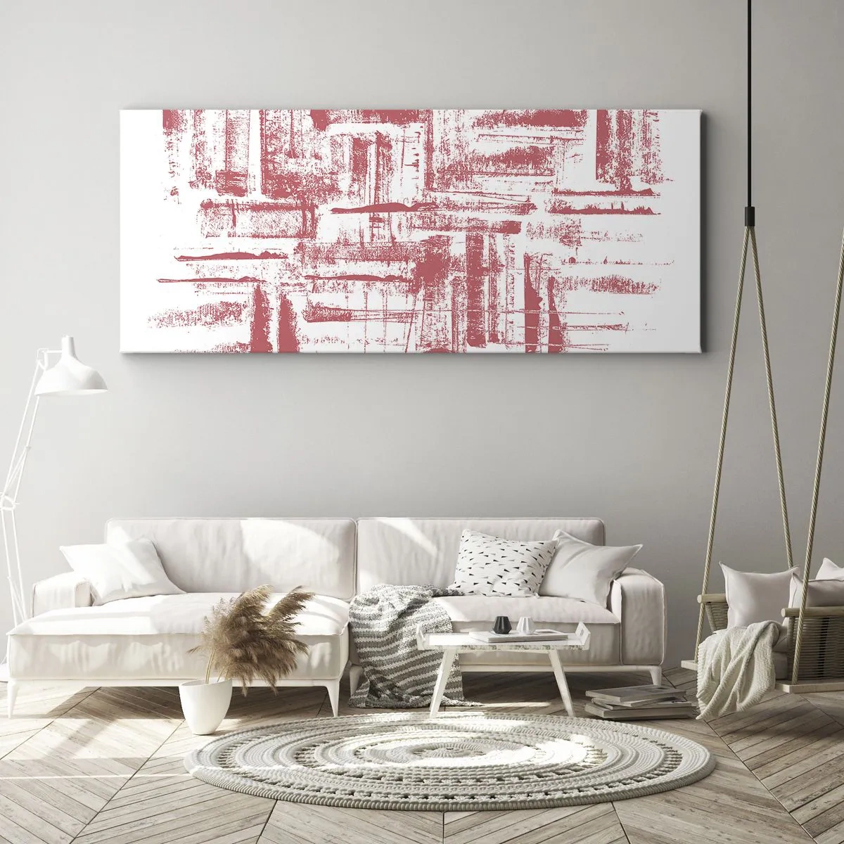 Schilderen op canvas - De rode stad - 160x50 cm