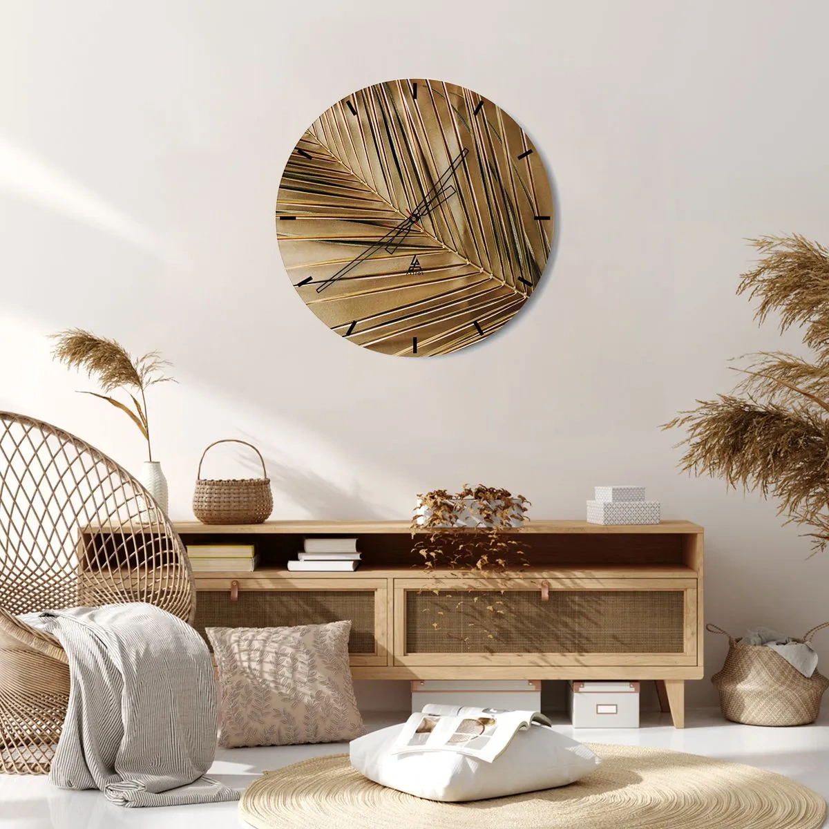 Wandklok - Klok - Natuurlijke zuilengalerij - 30x30 cm