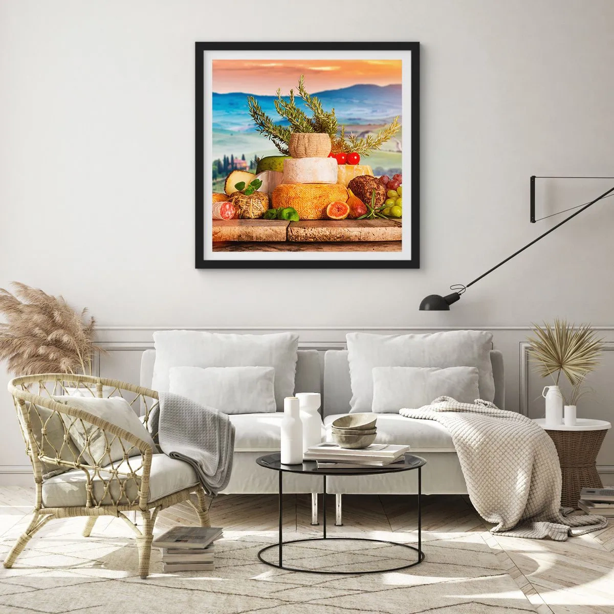 Poster in een zwarte lijst - De Italiaanse levensvreugde - 40x40 cm