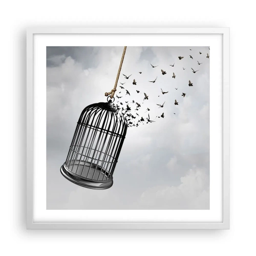 Poster in een witte lijst - Geloof ... Hoop ... Vrijheid! - 50x50 cm