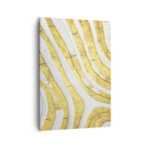 Schilderen op canvas - Compositie in wit en goud - 50x70 cm
