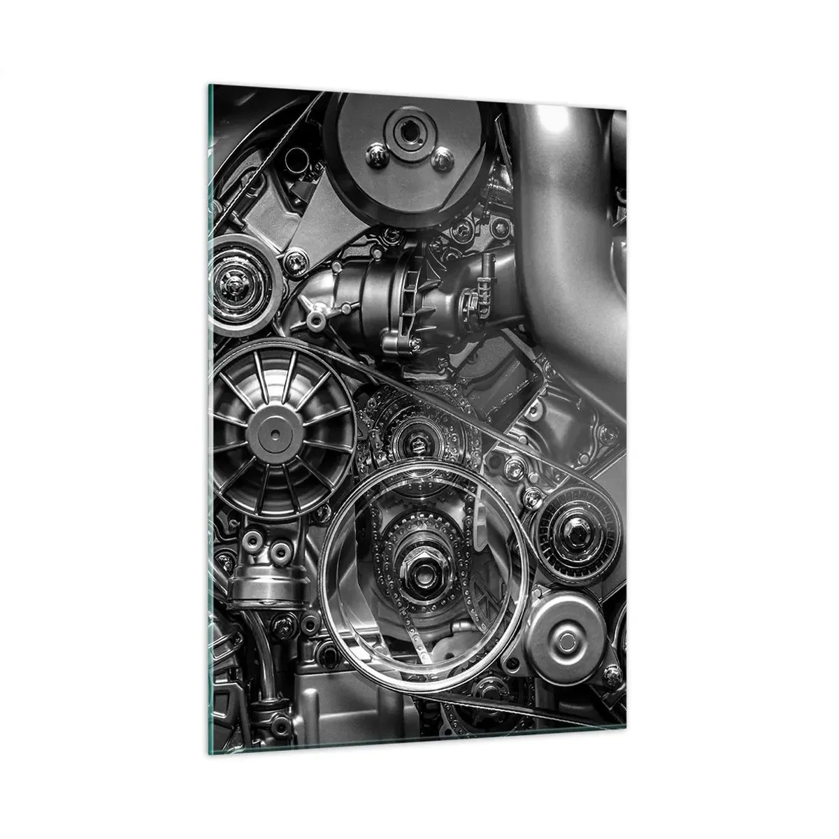 Schilderen op glas - De poëzie van mechanica - 50x70 cm