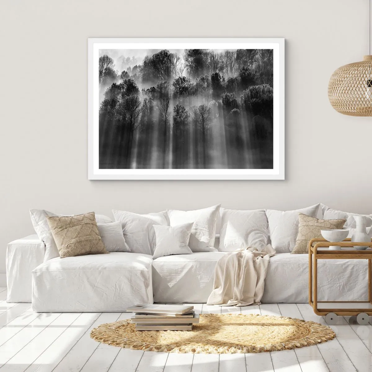 Poster in een witte lijst - In stromen van licht - 40x30 cm