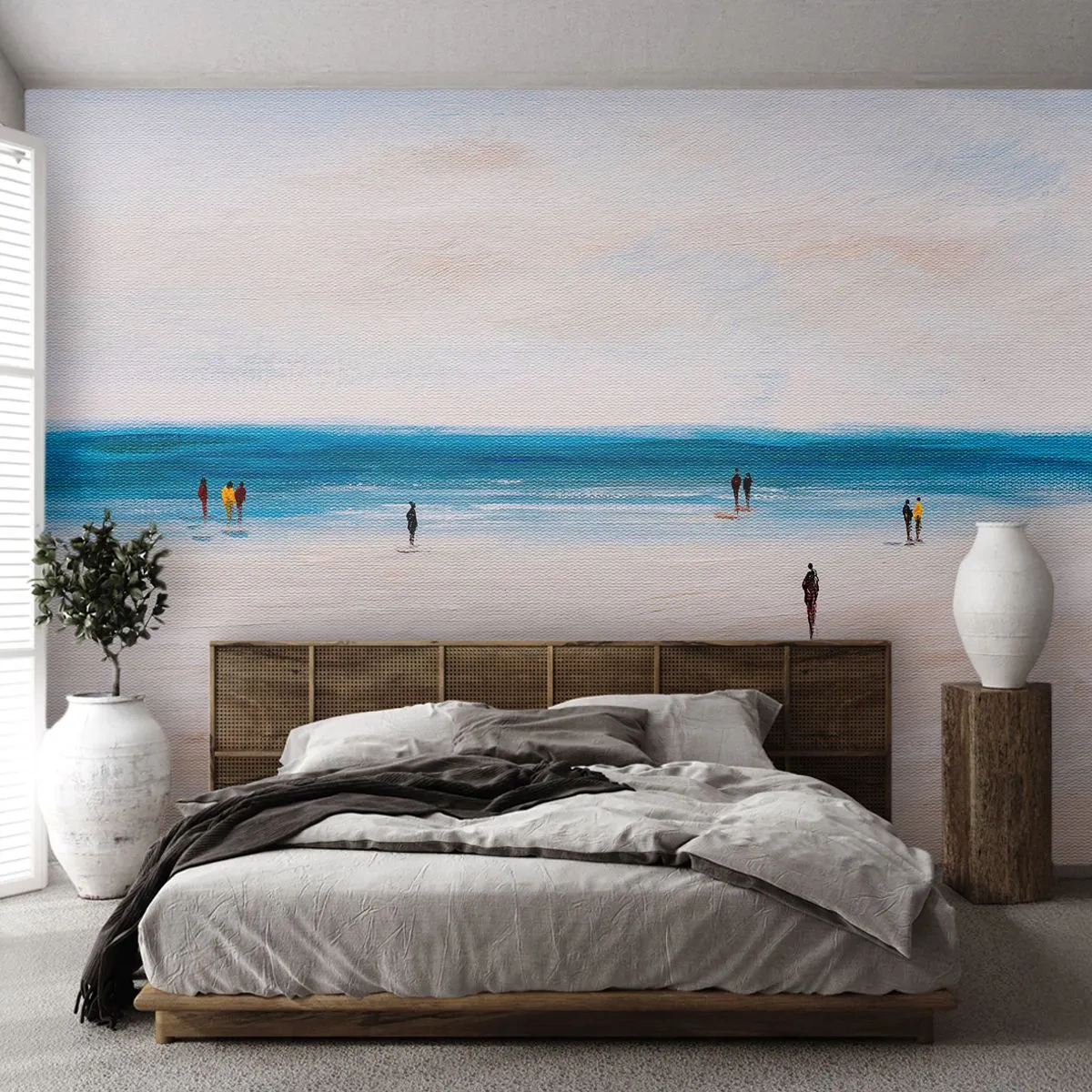 Fotobehang Standard Eco - Een natuurlijke behoefte - Strand, Mensen, Minimalisme - 300x210 cm