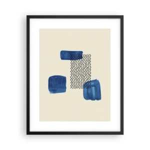 Poster in een zwarte lijst - Een abstract kwartet - 40x50 cm