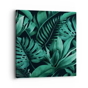 Schilderen op canvas - De diepte van tropisch groen - 40x40 cm