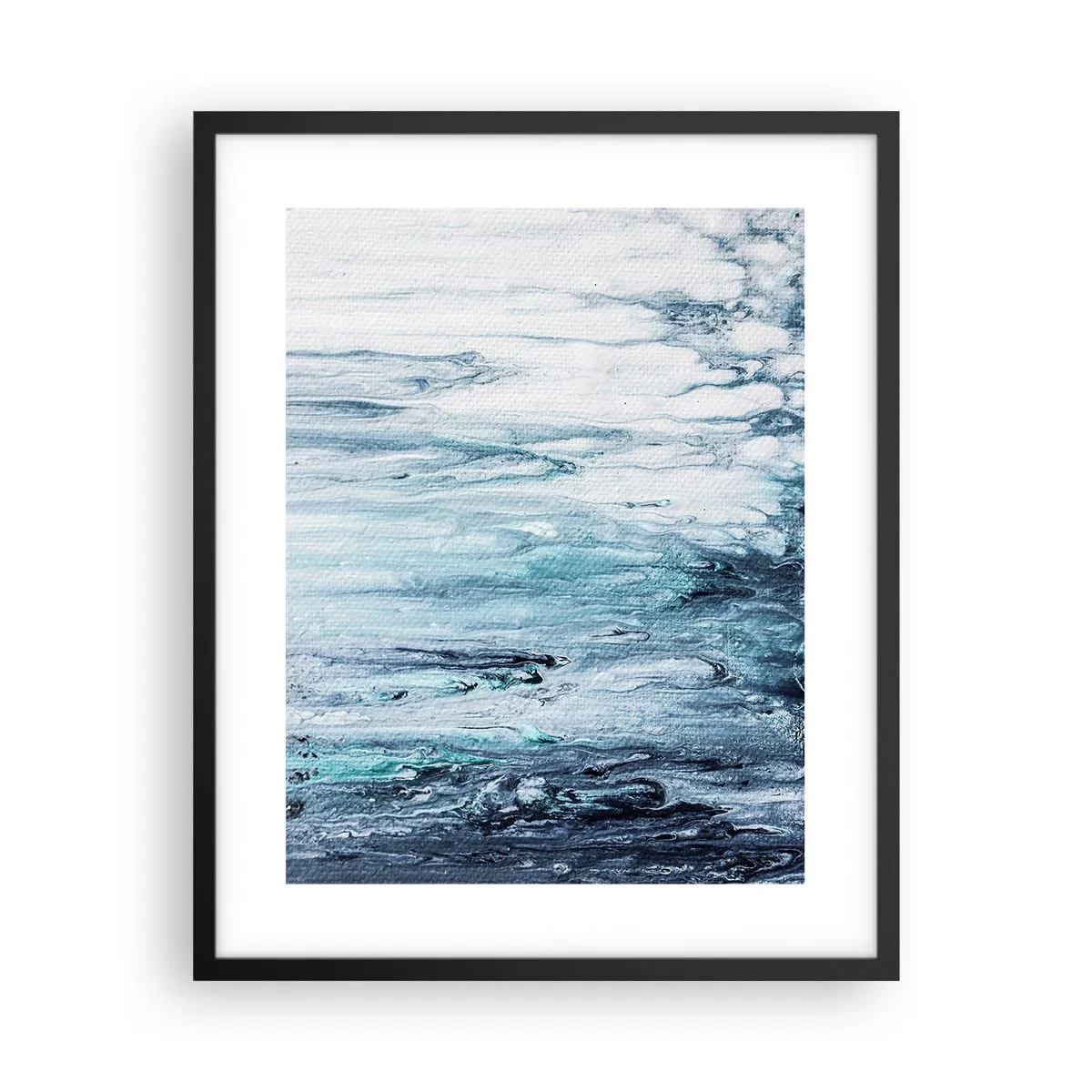 Poster in een zwarte lijst - Blauwe ijspegels - 40x50 cm