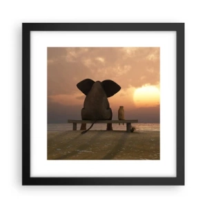 Poster in een zwarte lijst - Het is goed om samen stil te zijn - 30x30 cm