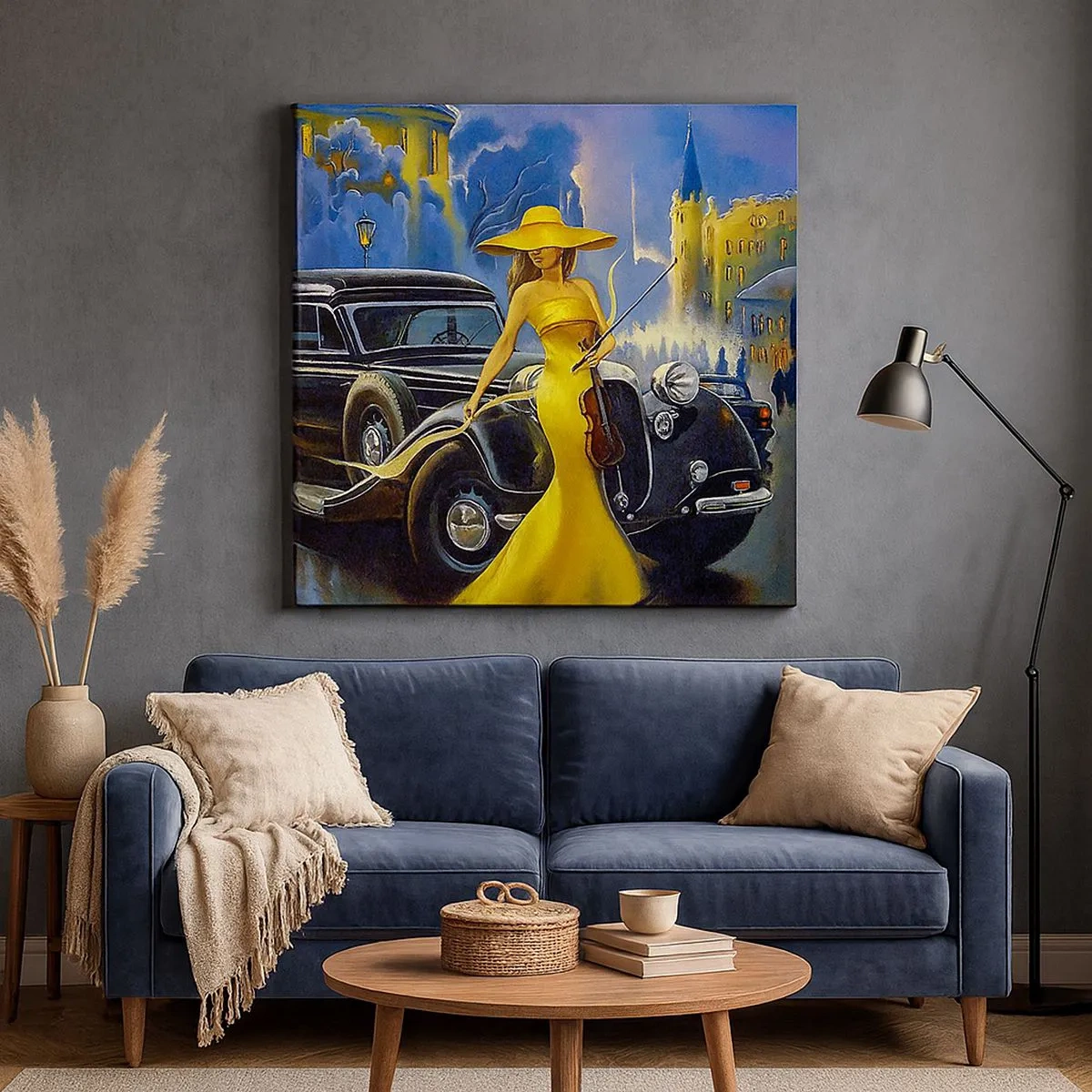 Schilderen op canvas - Nocturne voor viool en liefde - 30x30 cm