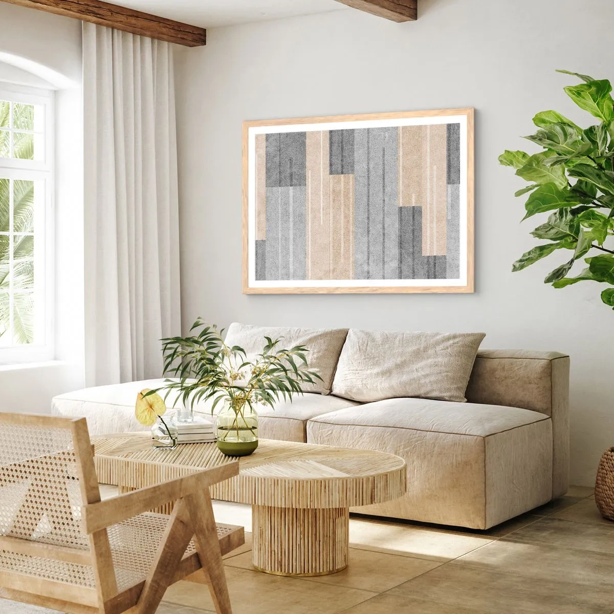 Een poster in een licht eiken lijst - Compositie: houd verticaal - 70x50 cm