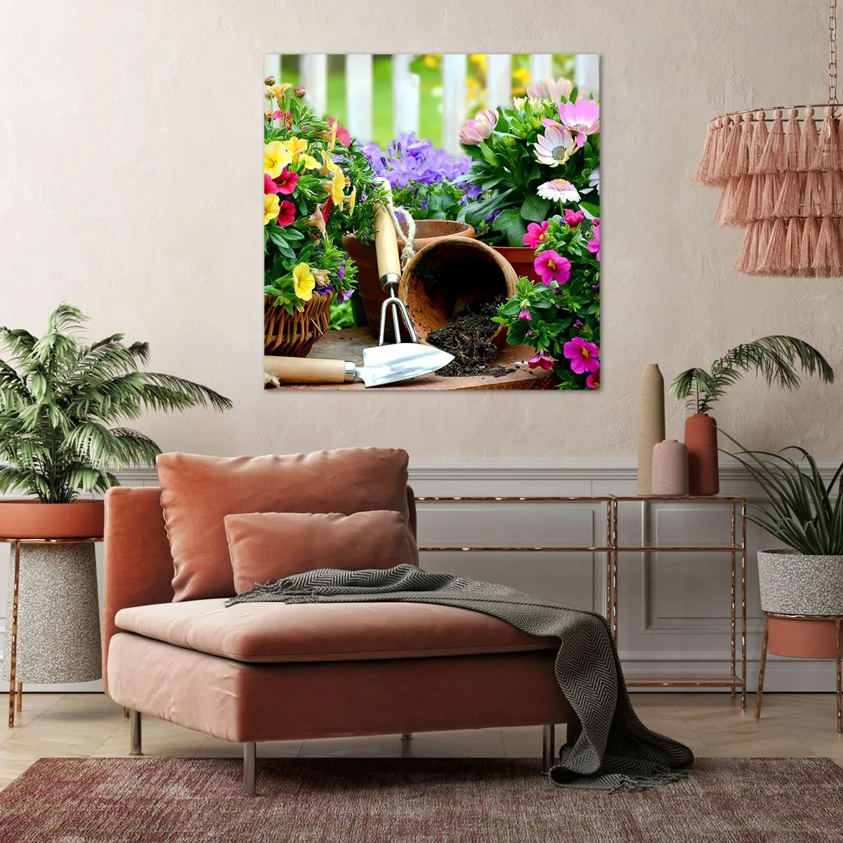 Schilderen op canvas - Zofia's tuin - 70x70 cm