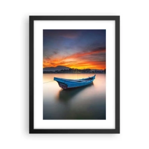 Poster in een zwarte lijst - Een goede nacht komt eraan - 30x40 cm