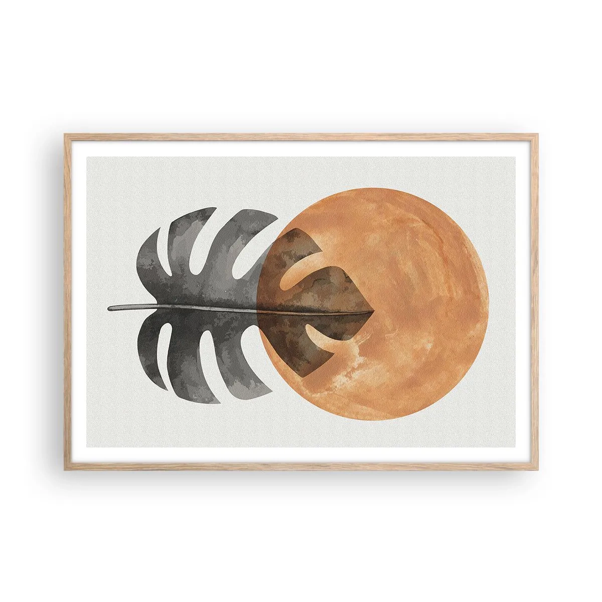 Een poster in een licht eiken lijst - Altijd de zon - 100x70 cm