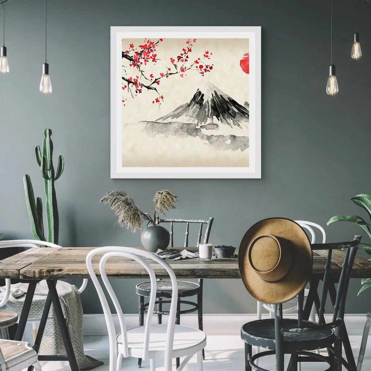 Poster in een witte lijst - Houd van Japan - 40x40 cm