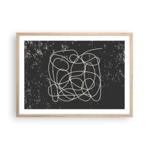 Een poster in een licht eiken lijst - Dwalende gedachten - 70x50 cm