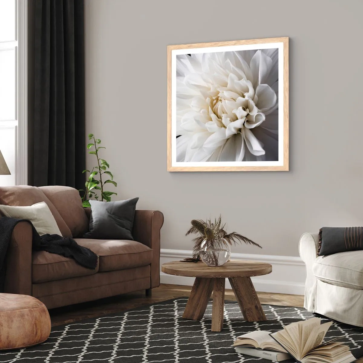 Een poster in een licht eiken lijst - Ochtend van de bruid - 40x40 cm