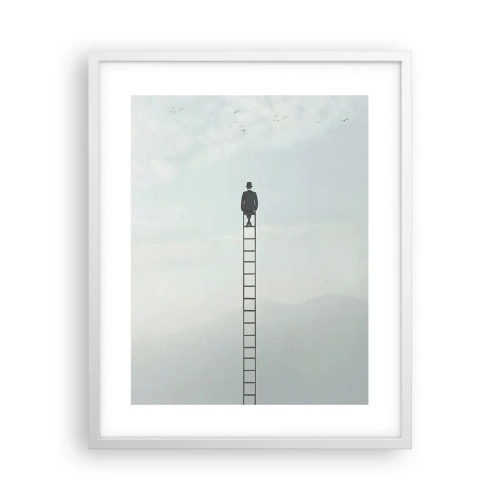 Poster in een witte lijst - Stap verder op! - 40x50 cm