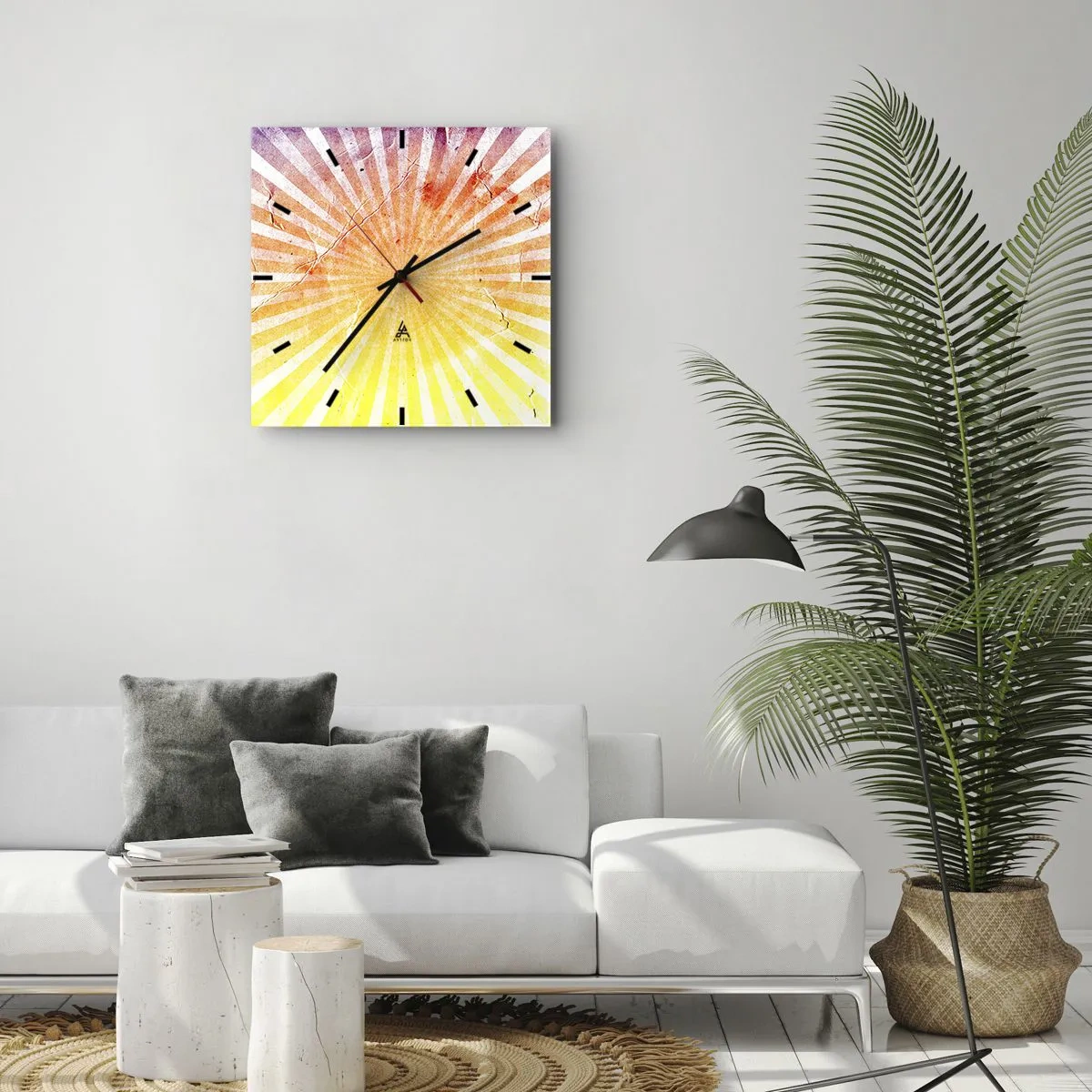 Wandklok - Klok - Zonsopgangen en zonsondergangen - 40x40 cm